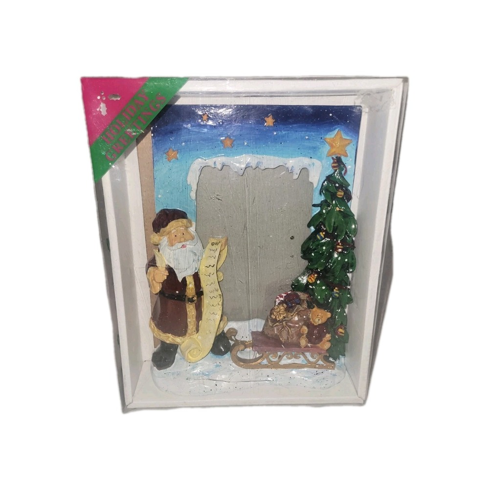 Vintage Christmas Picture Frame Santa's List 9x6‎